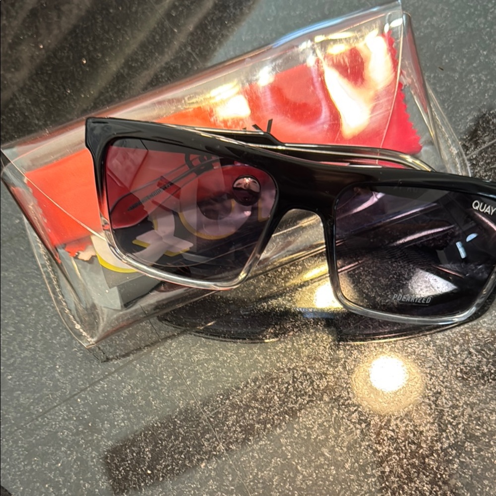 Quay Stylish Black and Red Sunglasses
